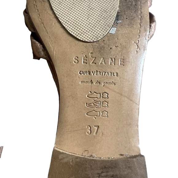 Sezane Rose Gold Sandals Sz 37 - Picture 5 of 8